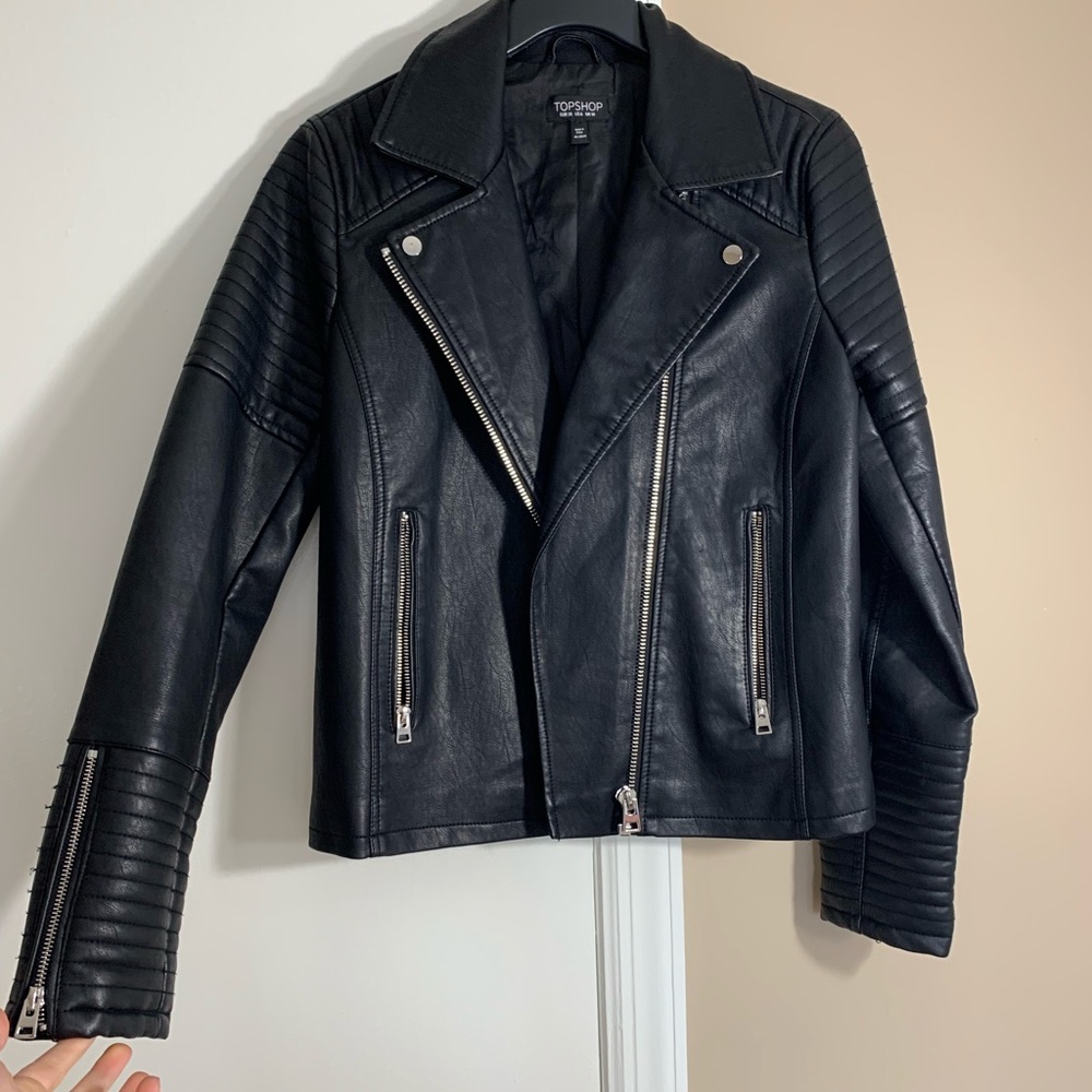 Topshop faux leather jacket